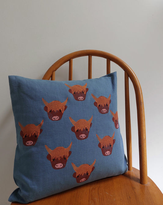 highland coo cushion