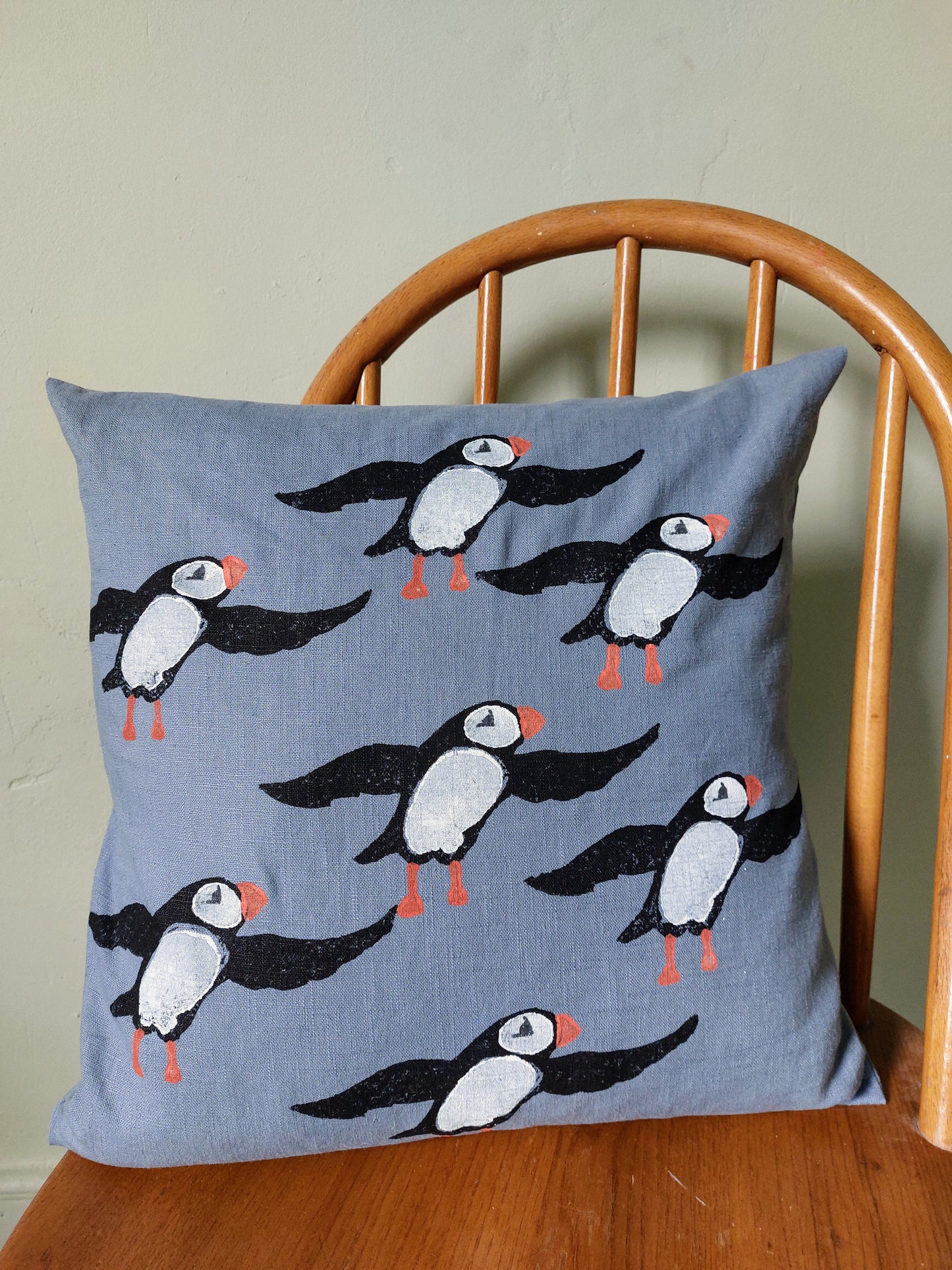 plucky puffin cushion
