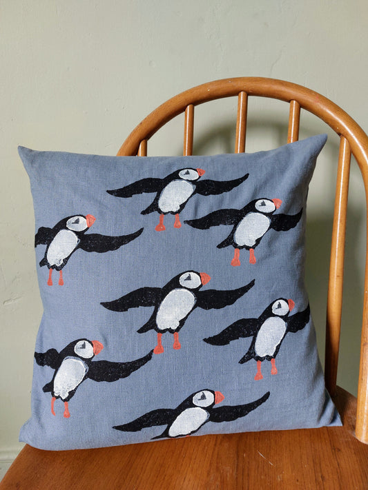 plucky puffin cushion