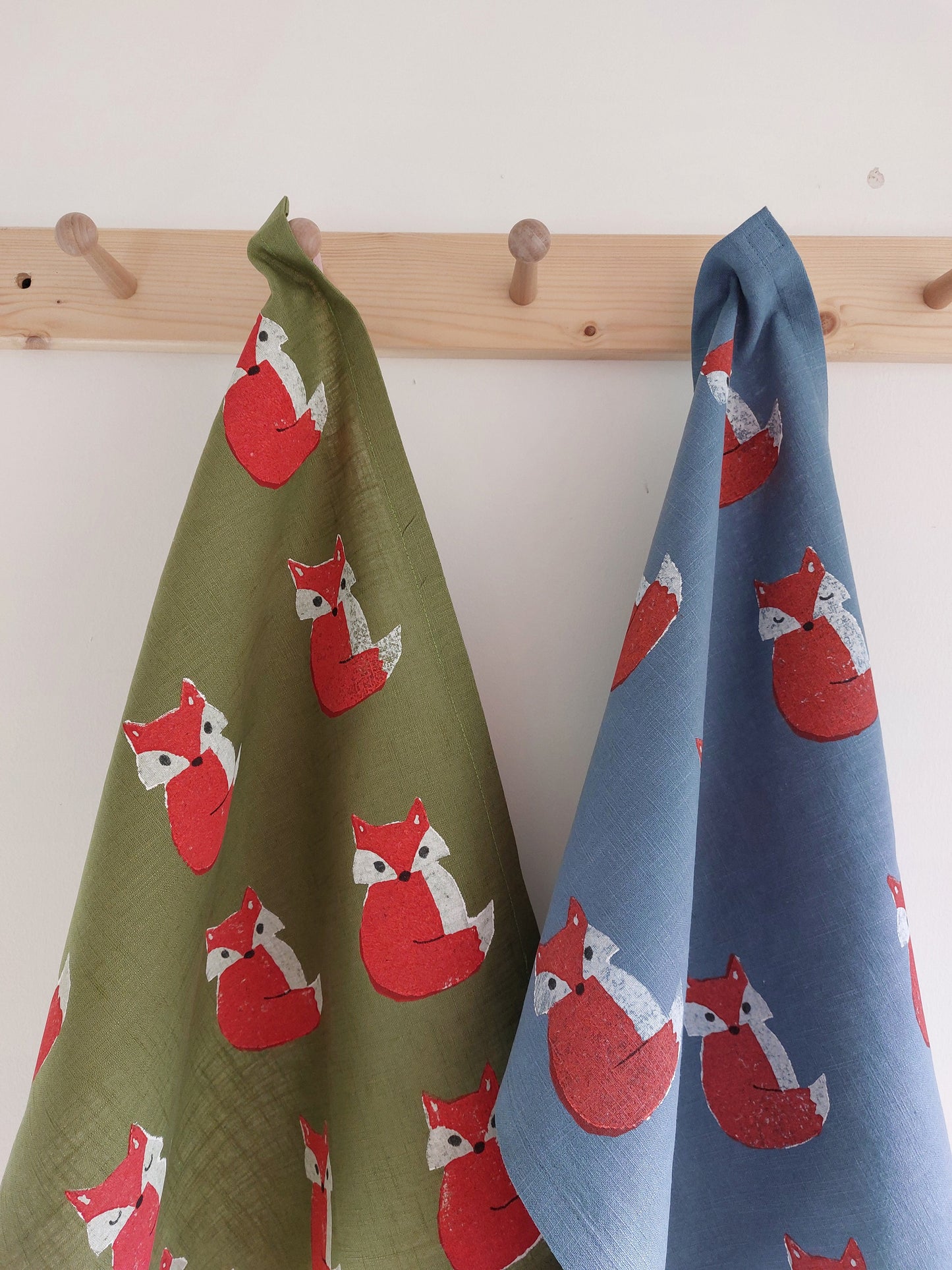 crafty fox tea towel avocado