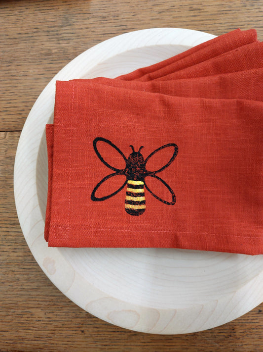 honey bee napkin marmalade linen