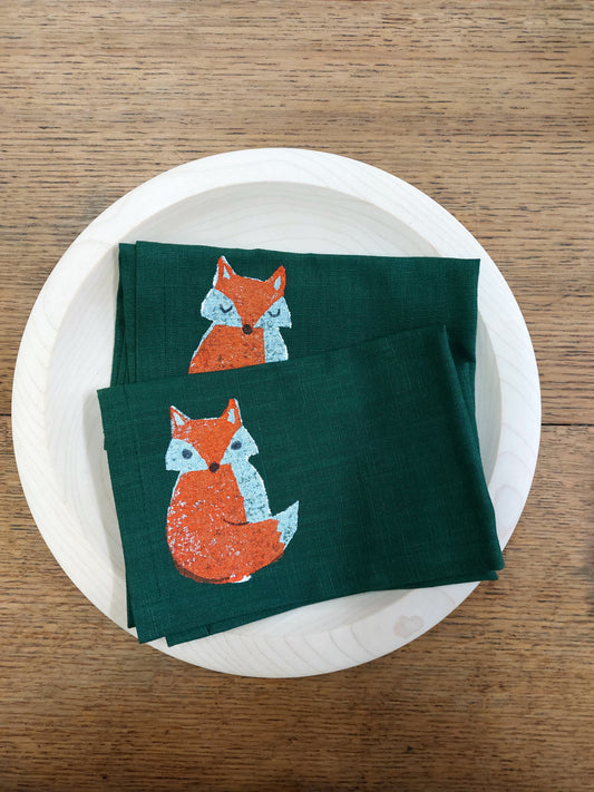 crafty fox napkins forest green