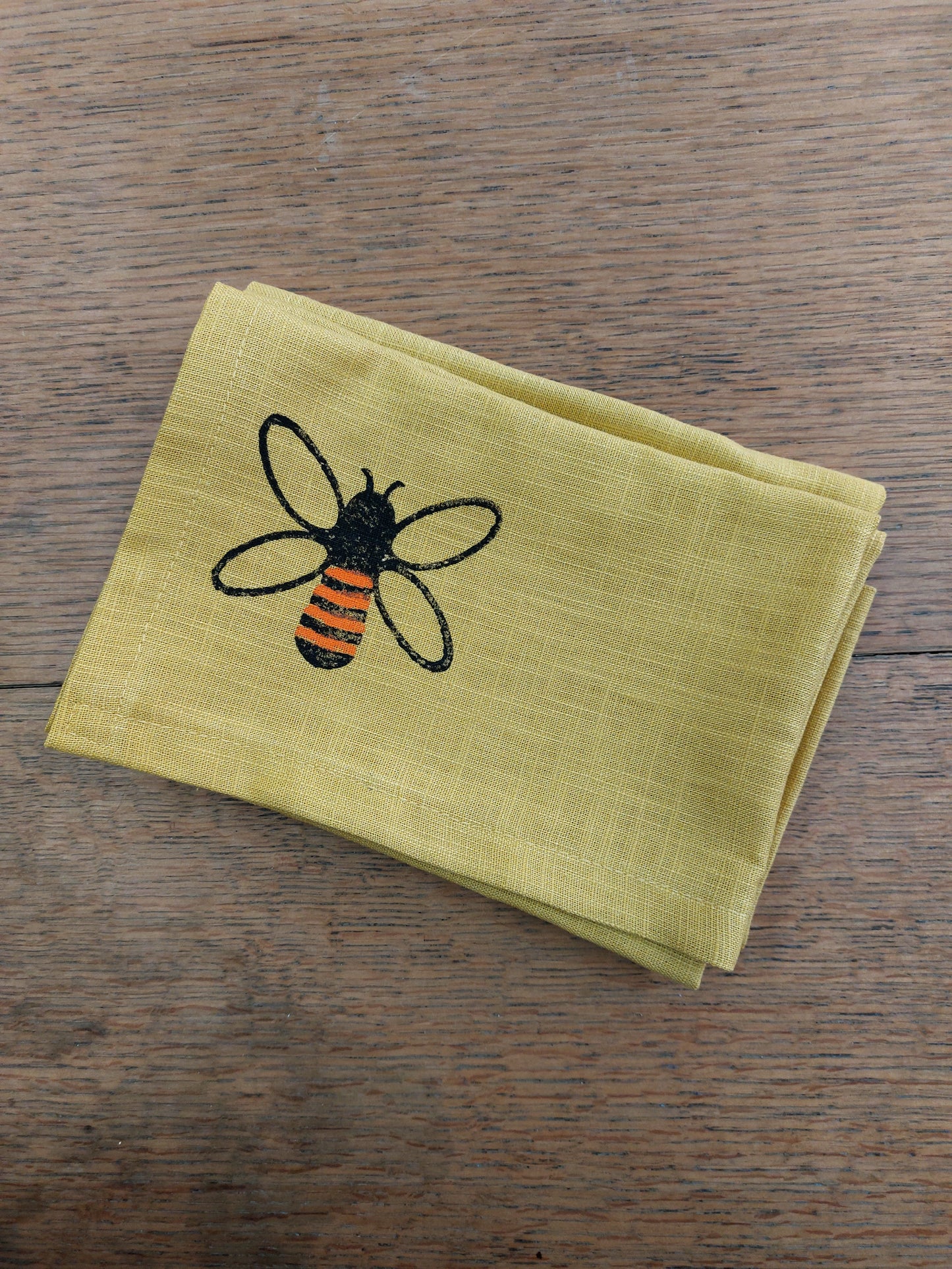 honey bee napkin mustard