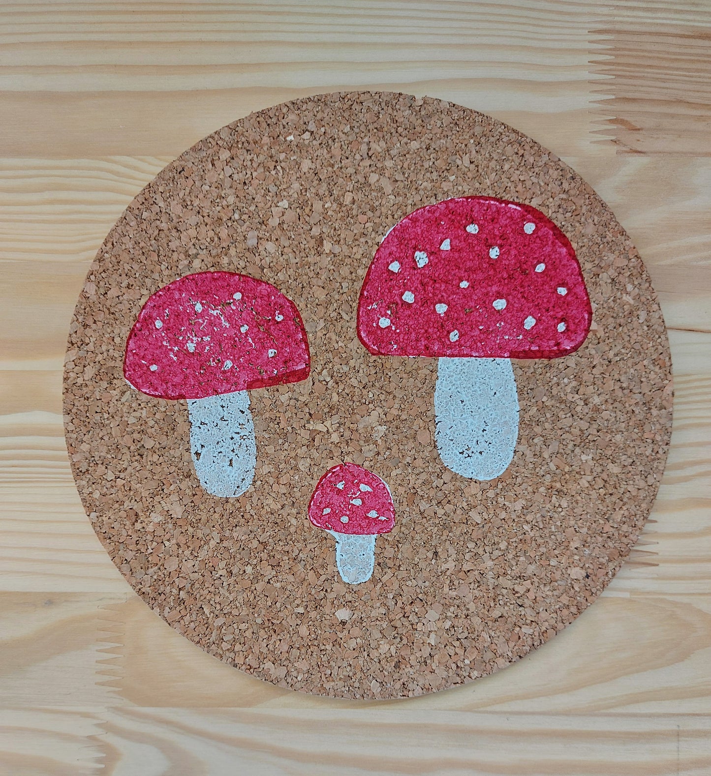 cork pot/table mat mushroom set of four