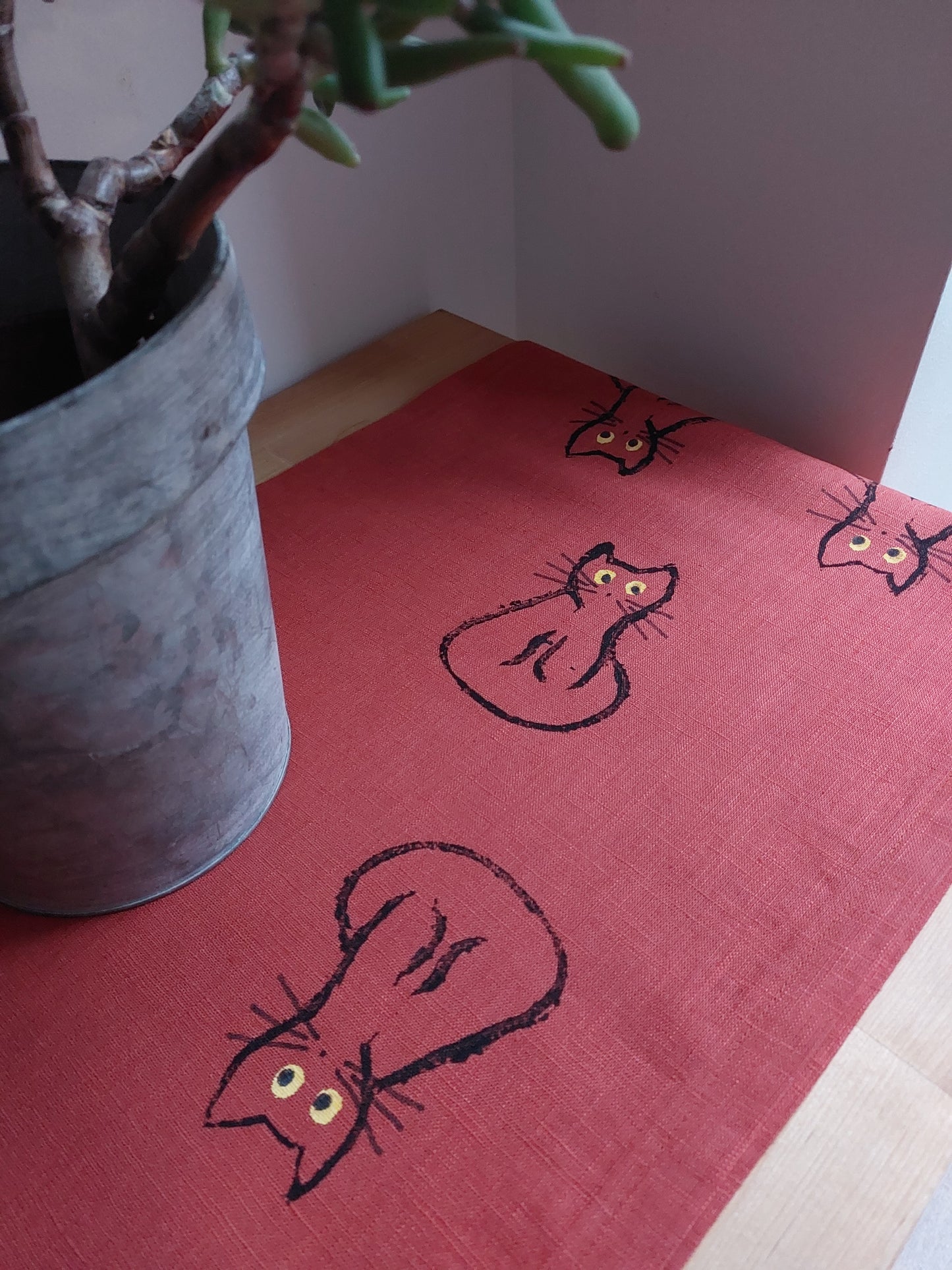 black cat table runner marmalade
