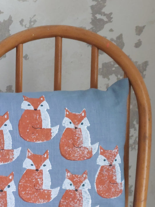 crafty fox cushion mid blue
