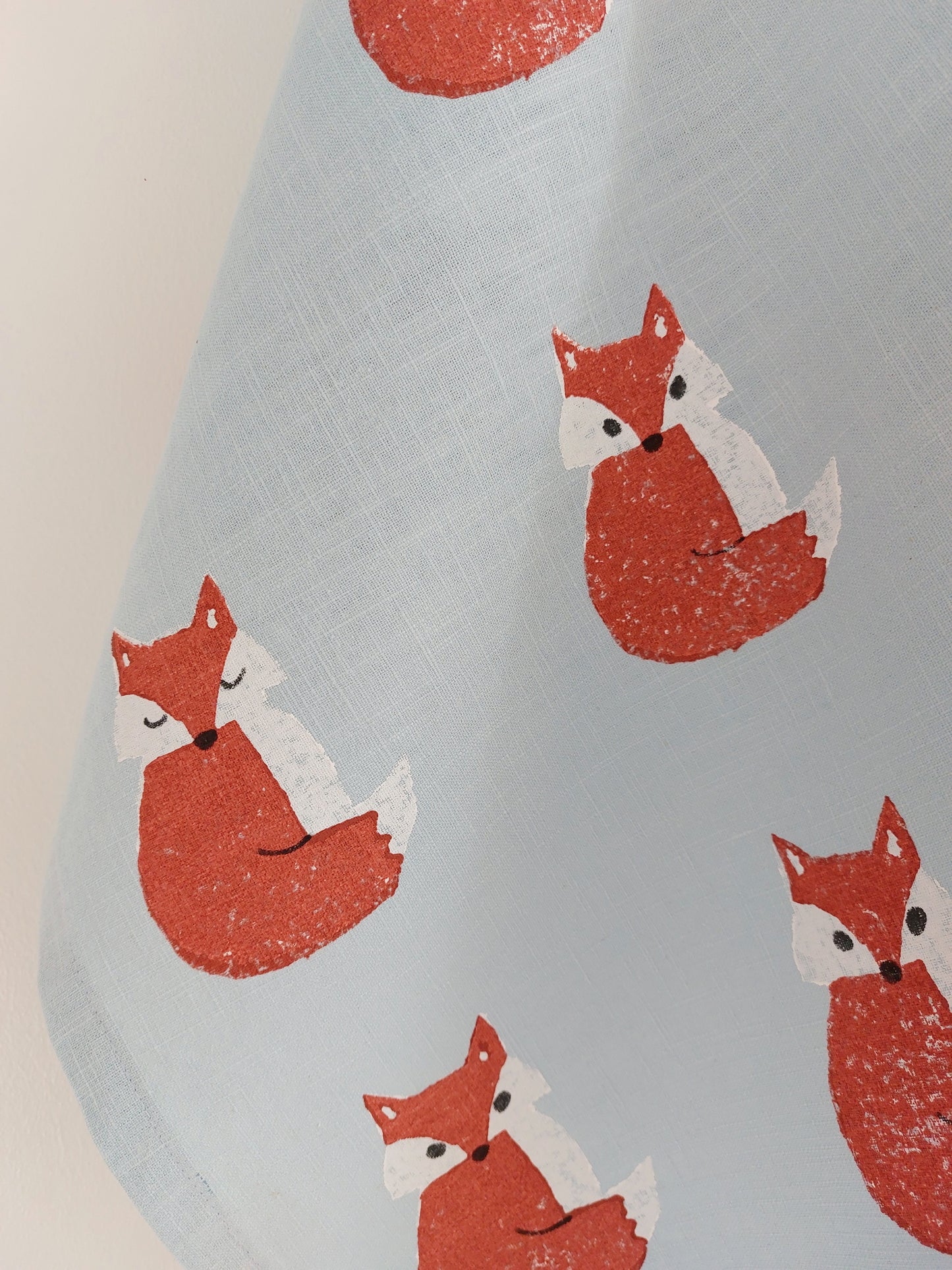 crafty fox tea towel light blue