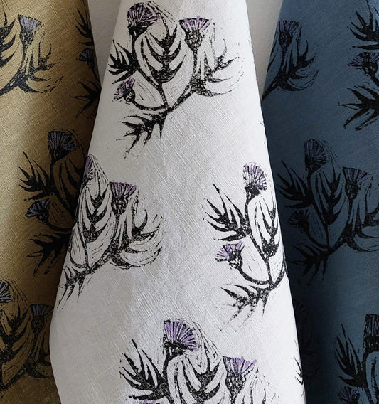 thistle tea towel stone