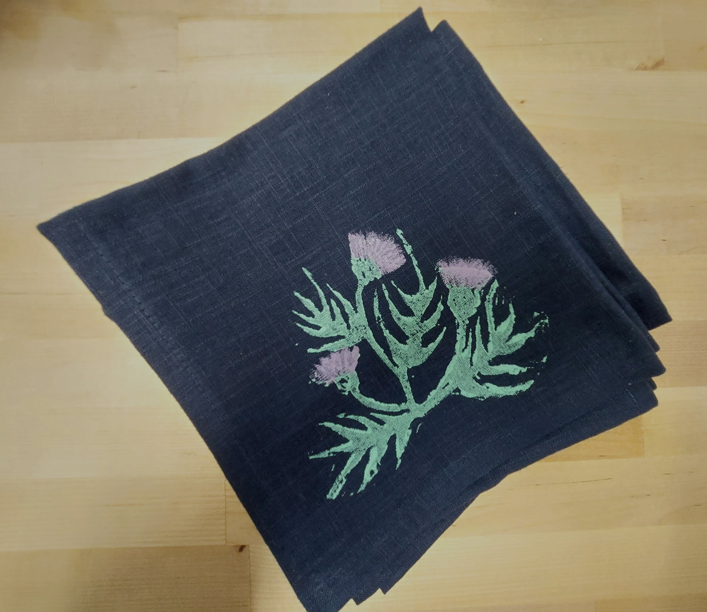 thistle linen napkin navy