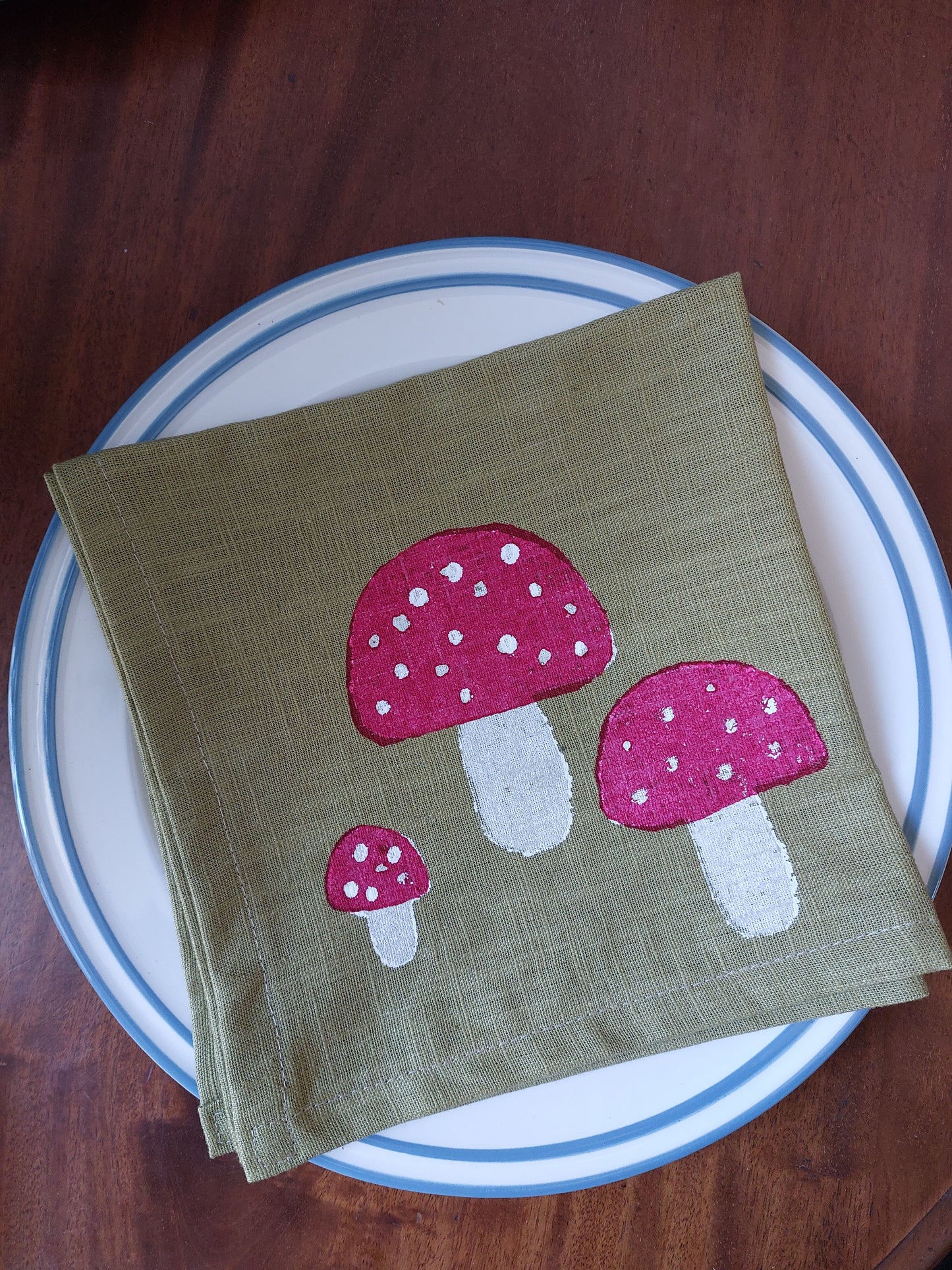 mushroom napkin avocado