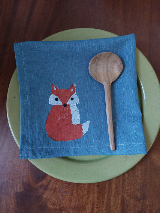 fox napkin blue