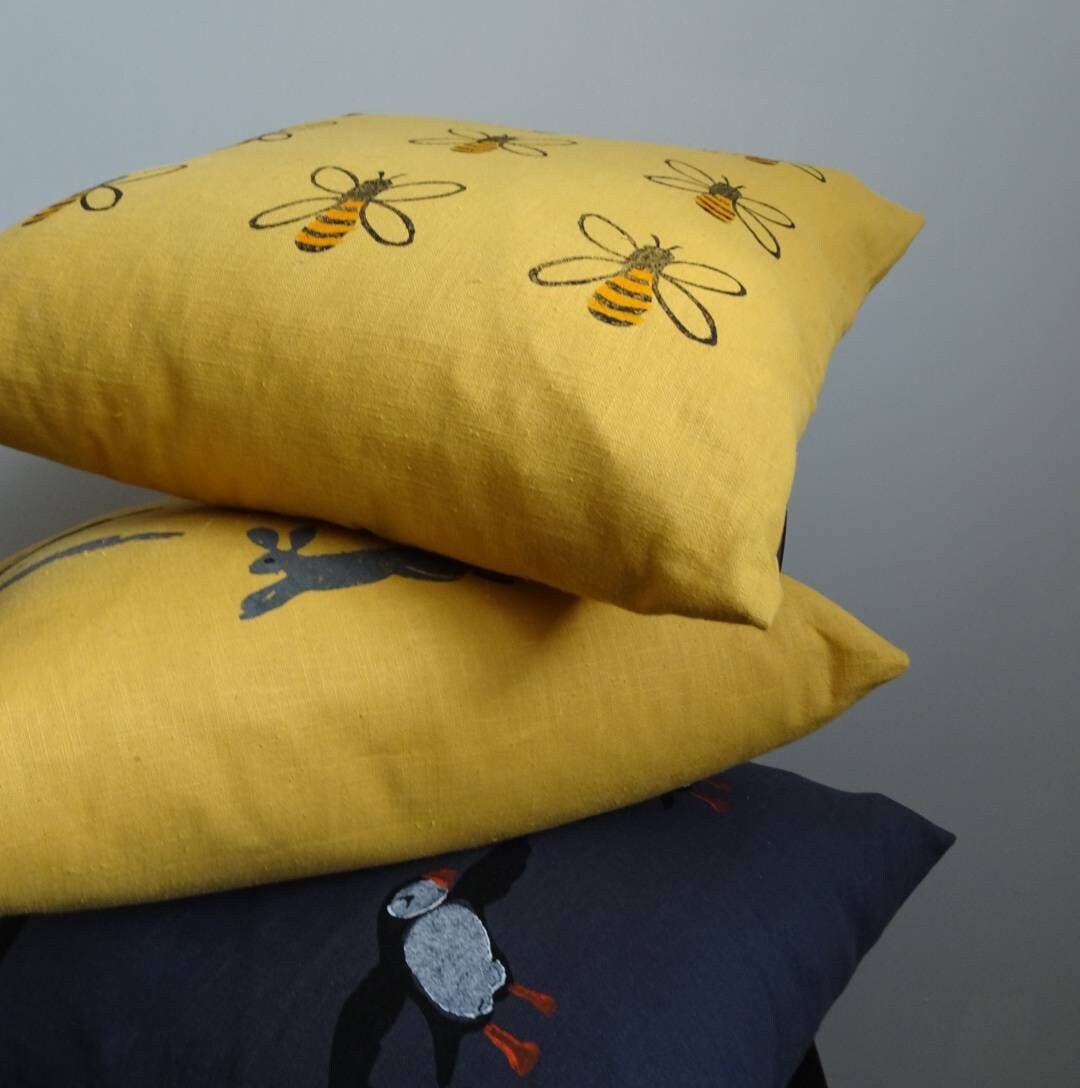 leaping hare cushion