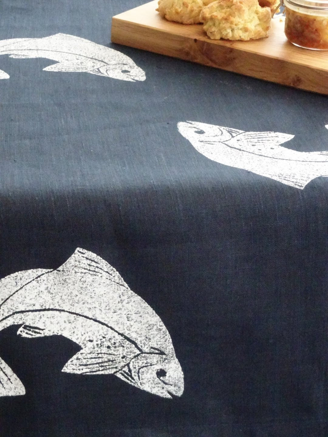 salmon tablecloth linen